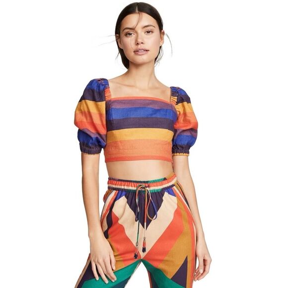 FARM Rio Multicolor Striped Crop Top - Picture 3 of 13